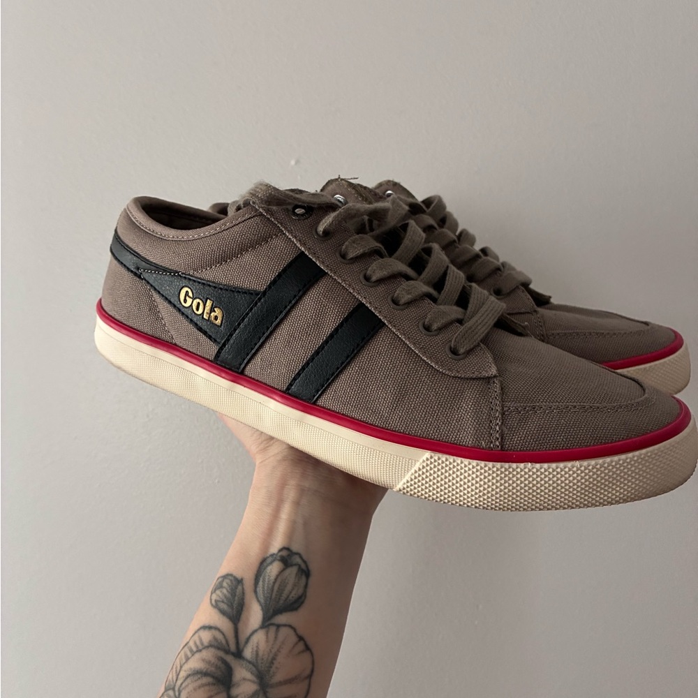 Gola comet Men's Brown Sneakers with Black Stripes